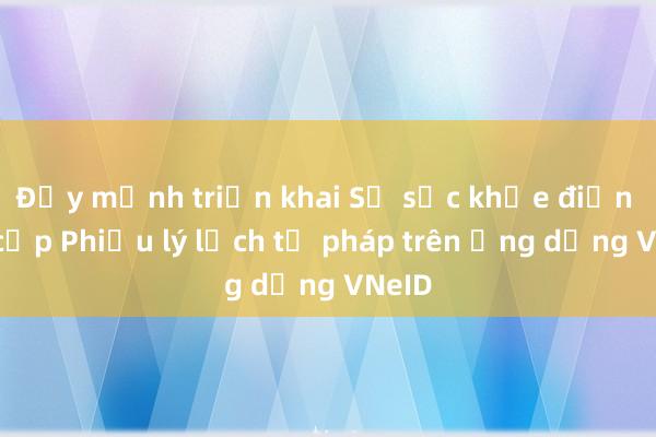 Đẩy mạnh triển khai Sổ sức khỏe điện tử， cấp Phiếu lý lịch tư pháp trên ứng dụng VNeID