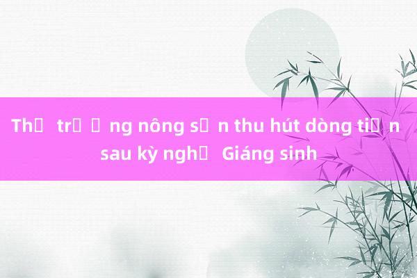 Thị trường nông sản thu hút dòng tiền sau kỳ nghỉ Giáng sinh