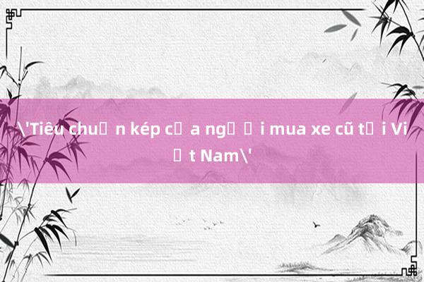 'Tiêu chuẩn kép của người mua xe cũ tại Việt Nam'